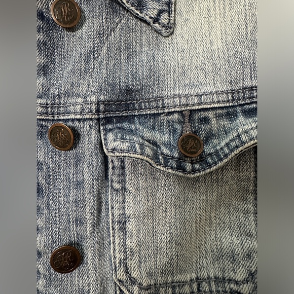 Vintage American Rag denim jacket cropped size large - Picture 10 of 12